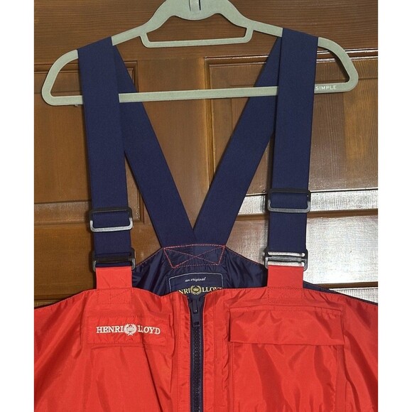 Henri Lloyd Marine Sailing Bibs Men’s XXL Red Double Knee Waterproof Overalls - Picture 4 of 13